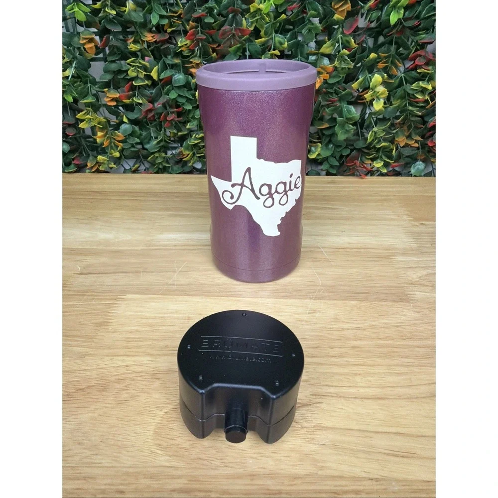 Brumate Texas A&M Aggies Hopsulator Cooler Tumbler 12oz Drink Holder Maroon NCAA